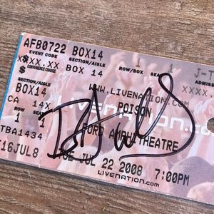 Poison Brett Michaels Authentic Autograph 2008 etc